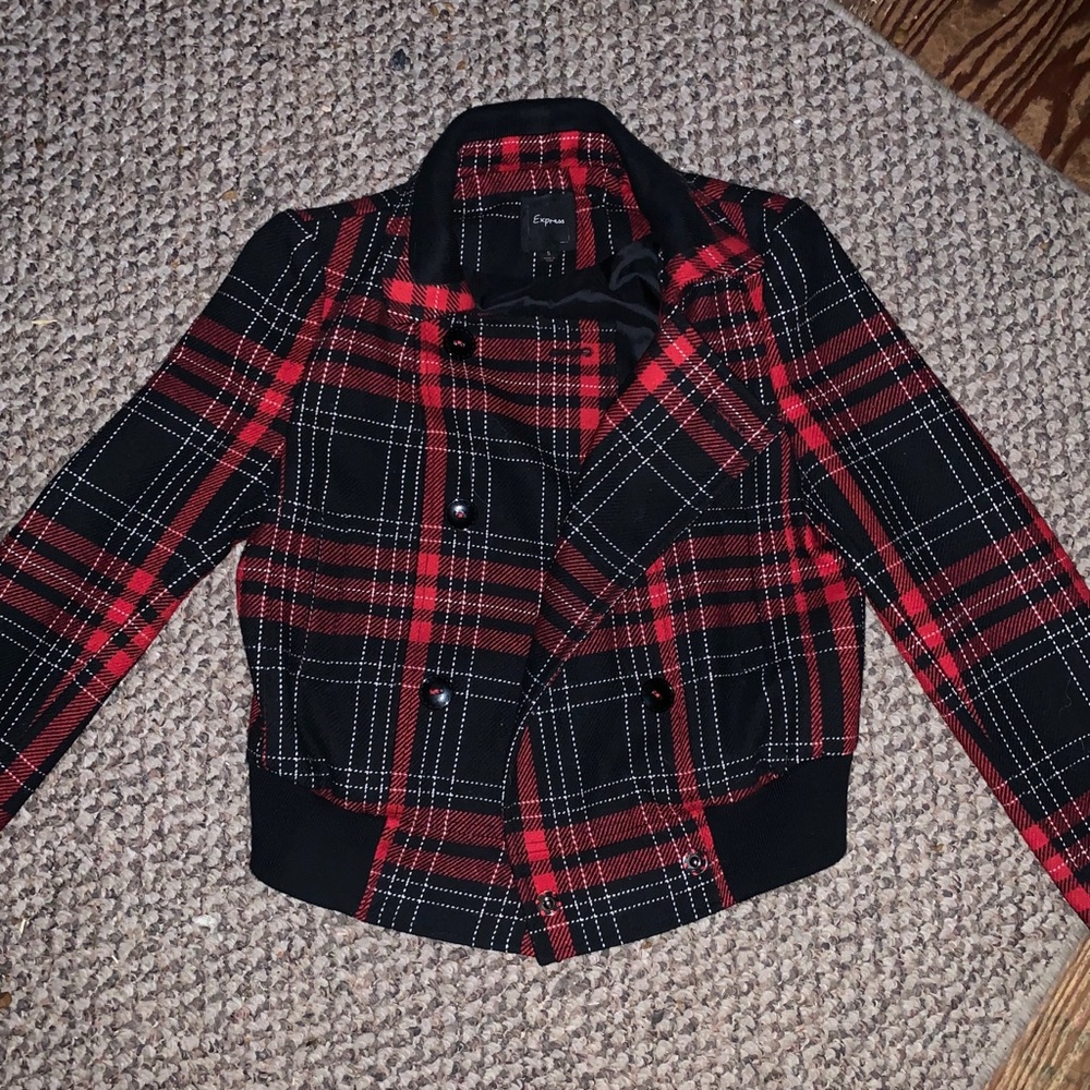 Plaid red and black Express jacket